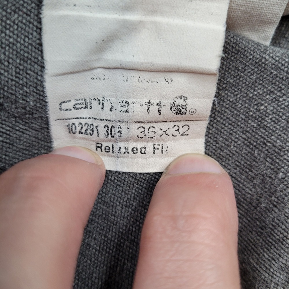 Carhartt Carpenter Pants Mens 36x32 Gray Relaxed Fit Distressed Paint Splatter - Picture 6 of 8